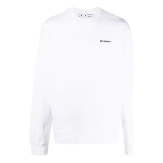 Off-White Men’ s FW22 Logo Printing Round Neck Long Sleeves Pullover Loose Fit White Off-White Men’ s FW22 Logo Printing Round Neck Long Sleeves Pullover Loose Fit White