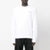Off-White Men’ s FW22 Logo Printing Round Neck Long Sleeves Pullover Loose Fit White