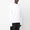 Off-White Men’ s FW22 Logo Printing Round Neck Long Sleeves Pullover Loose Fit White
