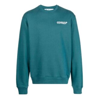 Off-White Men’ s FW22 Logo Printing Round Neck Long Sleeves Version Lake Blue Off-White Men’ s FW22 Logo Printing Round Neck Long Sleeves Version Lake Blue