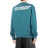 Off-White Men’ s FW22 Logo Printing Round Neck Long Sleeves Version Lake Blue