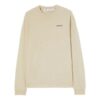 Off-White Men’ s FW22 Logo Printing Round Neck Pullover Long Sleeves Loose Fit Beige T-Shirt