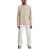 Off-White Men’ s FW22 Logo Printing Round Neck Pullover Long Sleeves Loose Fit Beige T-Shirt