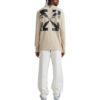 Off-White Men’ s FW22 Logo Printing Round Neck Pullover Long Sleeves Loose Fit Beige T-Shirt
