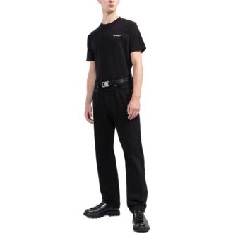 Off-White Men’ s FW22 Logo Printing Round Neck Pullover Short Sleeve Black T-Shirt Off-White Men’ s FW22 Logo Printing Round Neck Pullover Short Sleeve Black T-Shirt