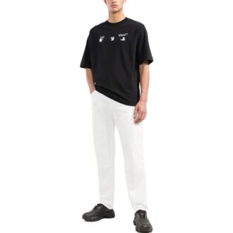 Off-White Men’ s FW22 Logo Printing Round Neck Short Sleeve Black T-Shirt Off-White Men’ s FW22 Logo Printing Round Neck Short Sleeve Black T-Shirt