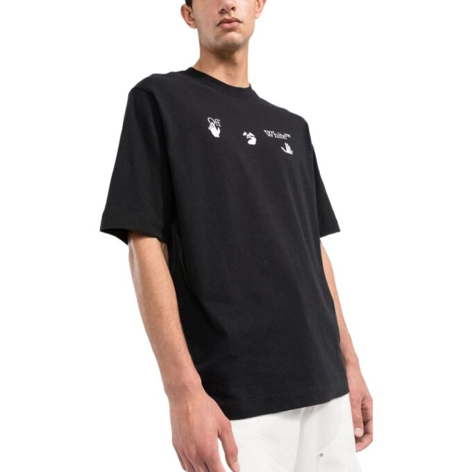 Off-White Men’ s FW22 Logo Printing Round Neck Short Sleeve Black T-Shirt