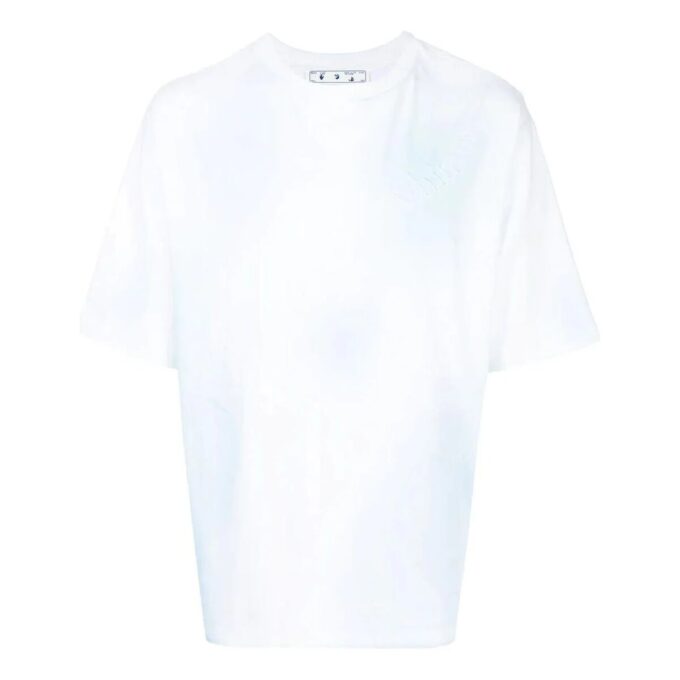 Off-White Men’ s FW22 Logo Printing Round Neck Short Sleeve Blue White T-Shirt