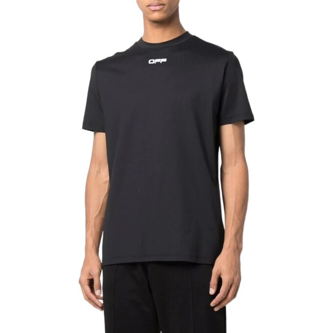Off-White Men’ s FW22 Logo Printing Round Neck Short Sleeve Version Black T-Shirt