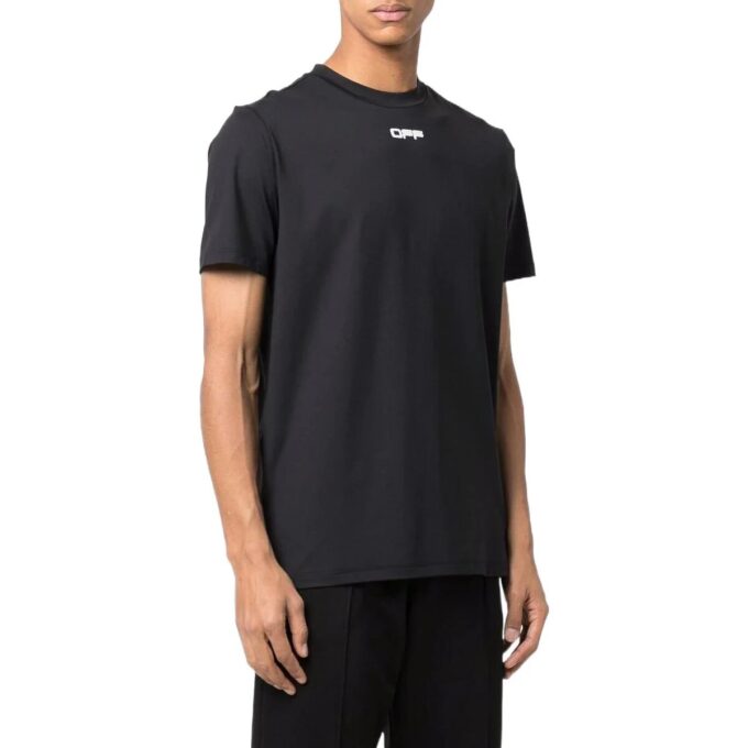 Off-White Men’ s FW22 Logo Printing Round Neck Short Sleeve Version Black T-Shirt