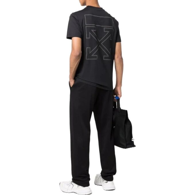 Off-White Men’ s FW22 Logo Printing Round Neck Short Sleeve Version Black T-Shirt