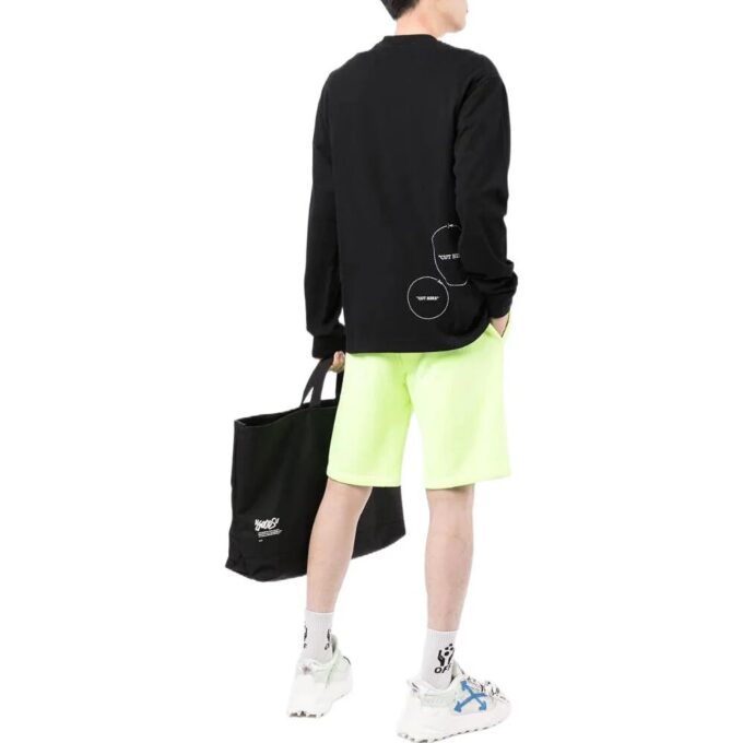 Off-White Men’ s FW22 Logo Round Neck Long Sleeves Version Black
