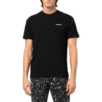 Off-White Men’ s FW22 Logo Stripe Round Neck Short Sleeve Black T-Shirt Off-White Men’ s FW22 Logo Stripe Round Neck Short Sleeve Black T-Shirt