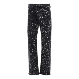 Off-White Men’ s FW22 Paint Splash Effect Straight Casual Pants/Trousers Version Black Off-White Men’ s FW22 Paint Splash Effect Straight Casual Pants/Trousers Version Black