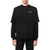 Off-White Men’ s FW22 Painting Printing Casual Long Sleeves Loose Fit Black T-Shirt