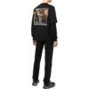 Off-White Men’ s FW22 Painting Printing Casual Long Sleeves Loose Fit Black T-Shirt