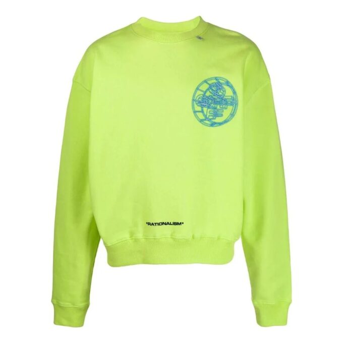 Off-White Men’ s FW22 Pattern Printing Pullover Long Sleeves Version Green