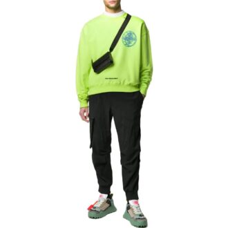 Off-White Men’ s FW22 Pattern Printing Pullover Long Sleeves Version Green