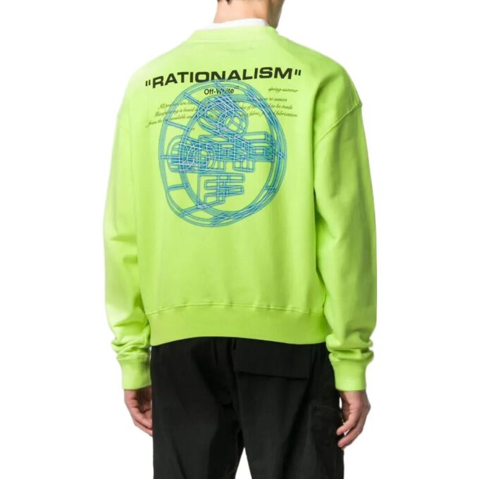 Off-White Men’ s FW22 Pattern Printing Pullover Long Sleeves Version Green