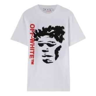 Off-White Men’ s FW22 Pattern Printing Round Neck Pullover Short Sleeve Version White T-Shirt