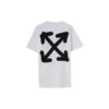 Off-White Men’ s FW22 Pattern Printing Round Neck Pullover Short Sleeve Version White T-Shirt
