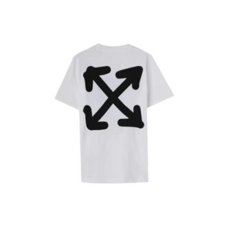 Off-White Men’ s FW22 Pattern Printing Round Neck Pullover Short Sleeve Version White T-Shirt