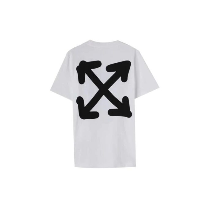 Off-White Men’ s FW22 Pattern Printing Round Neck Pullover Short Sleeve Version White T-Shirt