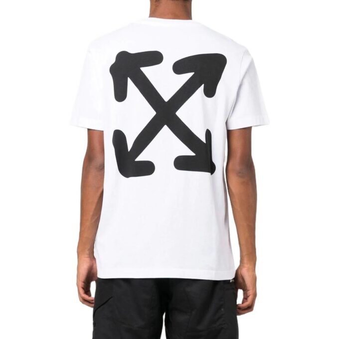 Off-White Men’ s FW22 Pattern Printing Round Neck Pullover Short Sleeve Version White T-Shirt