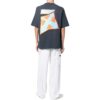 Off-White Men’ s FW22 Pattern Printing Round Neck Short Sleeve Loose Fit Navy Blue T-Shirt