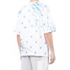 Off-White Men’ s FW22 Plaid Logo Printing Round Neck Short Sleeve Loose Fit Blue T-Shirt
