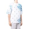 Off-White Men’ s FW22 Plaid Logo Printing Round Neck Short Sleeve Loose Fit Blue T-Shirt