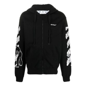 Off-White Men’ s FW22 Ribbed Pattern Printing Fitted Fit Black