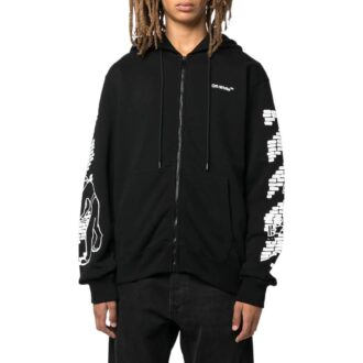 Off-White Men’ s FW22 Ribbed Pattern Printing Fitted Fit Black