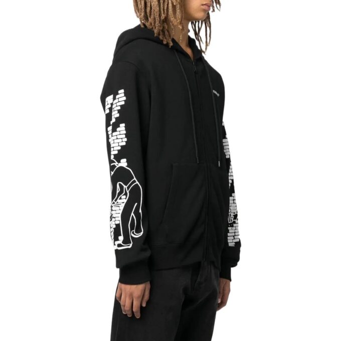 Off-White Men’ s FW22 Ribbed Pattern Printing Fitted Fit Black