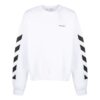Off-White Men’ s FW22 Side Stripe Alphabet Printing Straight Round Neck Long Sleeves Autumn White