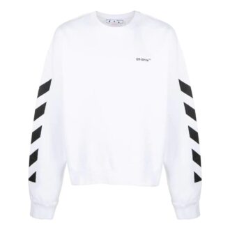 Off-White Men’ s FW22 Side Stripe Alphabet Printing Straight Round Neck Long Sleeves Autumn White Off-White Men’ s FW22 Side Stripe Alphabet Printing Straight Round Neck Long Sleeves Autumn White