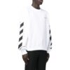 Off-White Men’ s FW22 Side Stripe Alphabet Printing Straight Round Neck Long Sleeves Autumn White