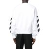 Off-White Men’ s FW22 Side Stripe Alphabet Printing Straight Round Neck Long Sleeves Autumn White