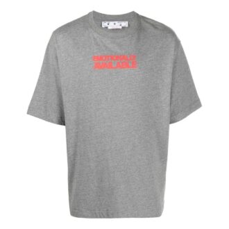 Off-White Men’ s FW22 Slogan Printing Round Neck Short Sleeve Ordinary Version Gray T-Shirt Off-White Men’ s FW22 Slogan Printing Round Neck Short Sleeve Ordinary Version Gray T-Shirt