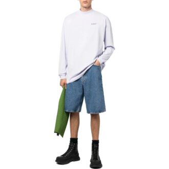 Off-White Men’ s FW22 Solid Color Arrow Pattern Denim Shorts Blue Off-White Men’ s FW22 Solid Color Arrow Pattern Denim Shorts Blue