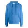 Off-White Men’ s FW22 Solid Color Back Stripe Printing Hooded Long Sleeves Version Blue