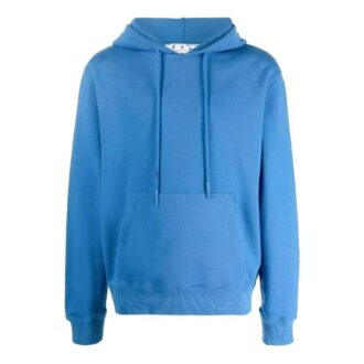 Off-White Men’ s FW22 Solid Color Back Stripe Printing Hooded Long Sleeves Version Blue Off-White Men’ s FW22 Solid Color Back Stripe Printing Hooded Long Sleeves Version Blue