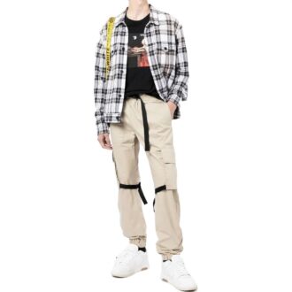 Off-White Men’ s FW22 Solid Color Big Pocket Lacing Casual Pants/Trousers Version Beige Off-White Men’ s FW22 Solid Color Big Pocket Lacing Casual Pants/Trousers Version Beige