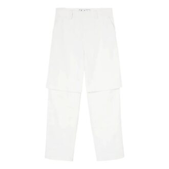 Off-White Men’ s FW22 Solid Color Casual Pants/Trousers Loose Fit White Off-White Men’ s FW22 Solid Color Casual Pants/Trousers Loose Fit White