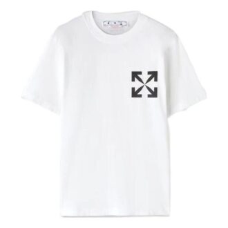 Off-White Men’ s FW22 Solid Color Diagonal Arrow Printing Round Neck Short Sleeve White T-Shirt Off-White Men’ s FW22 Solid Color Diagonal Arrow Printing Round Neck Short Sleeve White T-Shirt