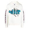 Off-White Men’ s FW22 Solid Color Graffiti Long Sleeves Hooded Knit White