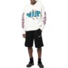 Off-White Men’ s FW22 Solid Color Graffiti Long Sleeves Hooded Knit White