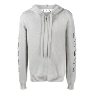 Off-White Men’ s FW22 Solid Color Logo Printing Pullover Hooded Jacket Version Light Grey Off-White Men’ s FW22 Solid Color Logo Printing Pullover Hooded Jacket Version Light Grey