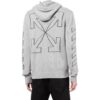 Off-White Men’ s FW22 Solid Color Logo Printing Pullover Hooded Jacket Version Light Grey