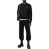 Off-White Men’ s FW22 Solid Color Logo Printing Round Neck Long Sleeves Version Black